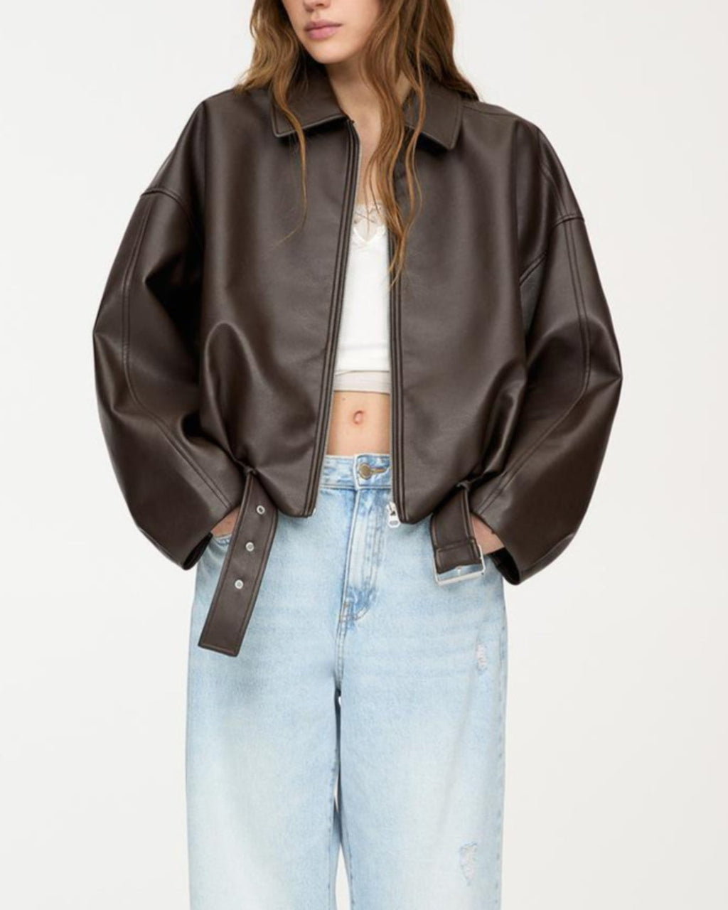 Belted Leather Jacket