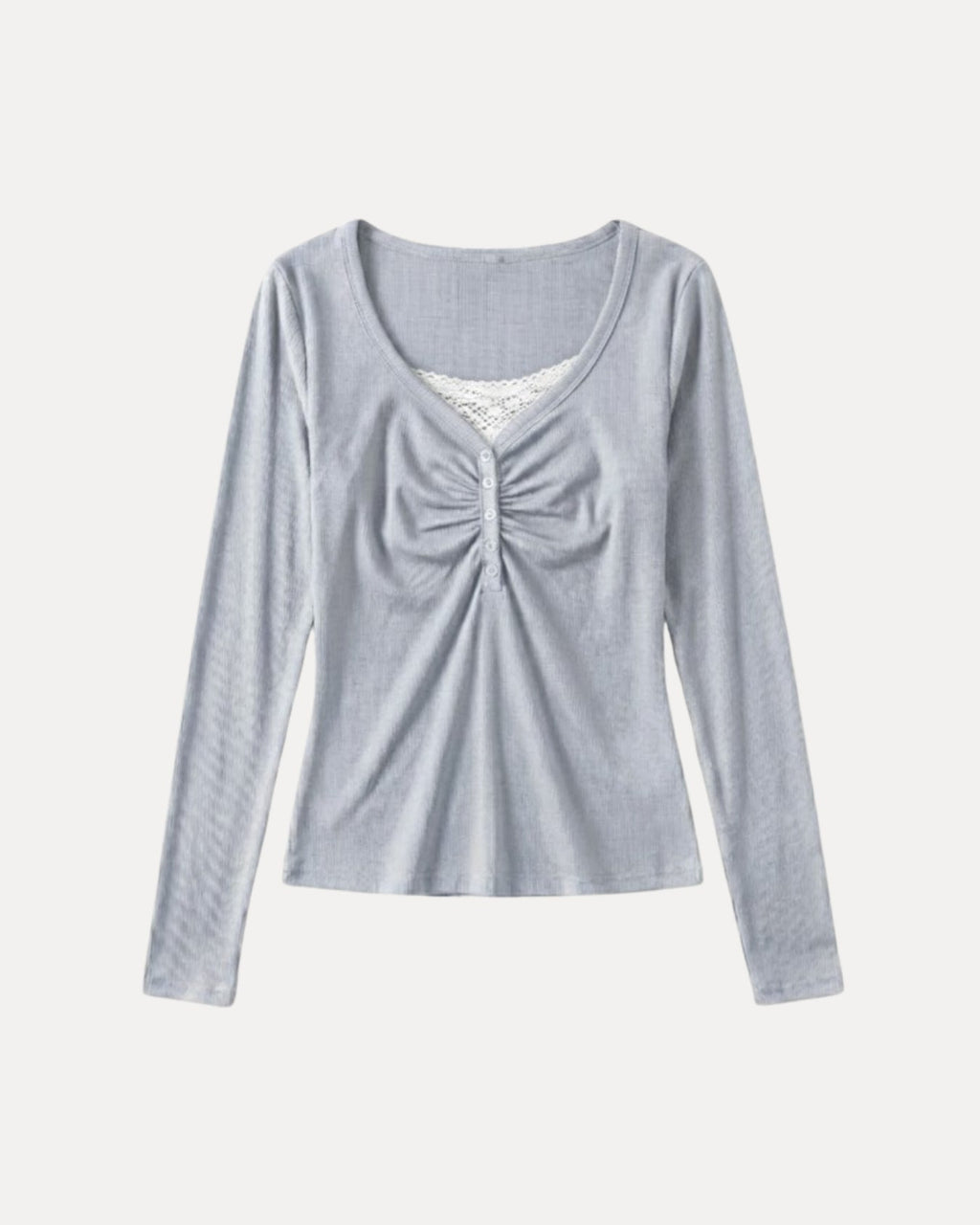 Ruched Henley Top