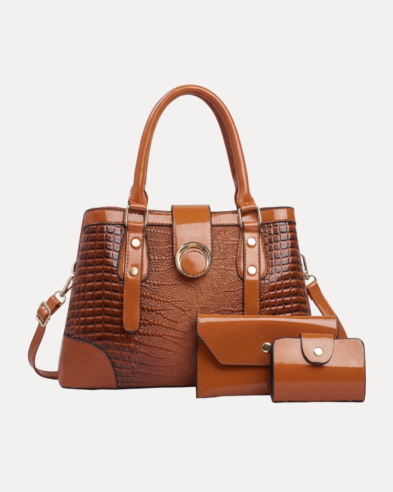 Textured Classic Handbag Set