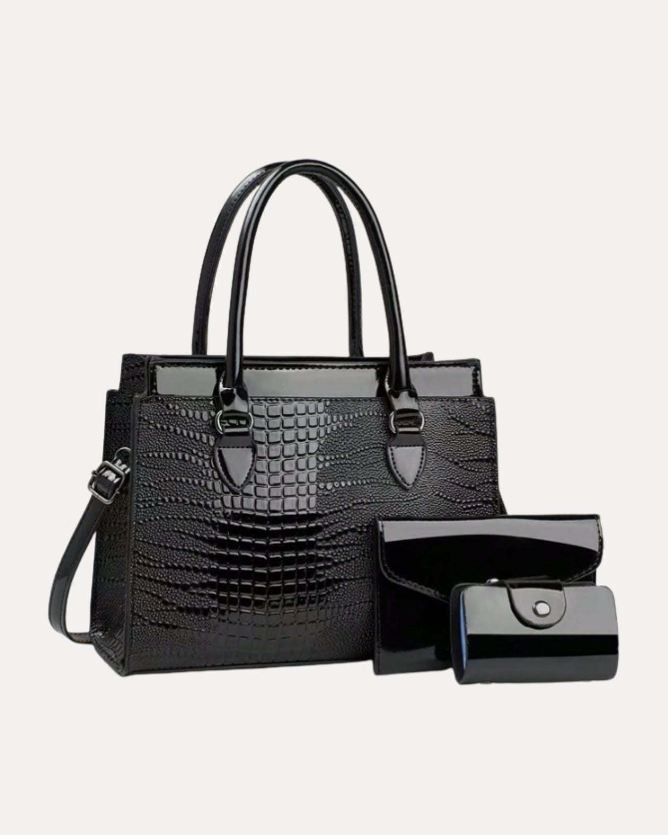 Textured Classic Handbag Set