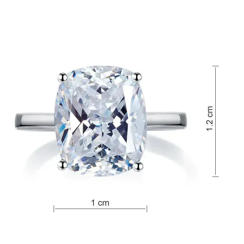 Solid 925 Sterling Silver Princess Cut